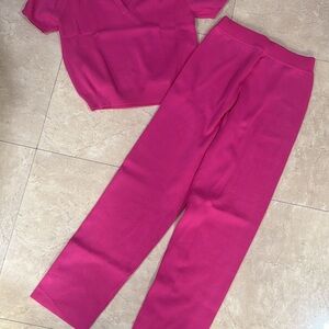Vibrant Pink Wide Leg Jumpsuit with Modern Design